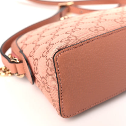 Gucci Monogram Textured Dollar Calfskin Small Ophidia Dome Shoulder Bag Cloche Rose Pink 7 of 8