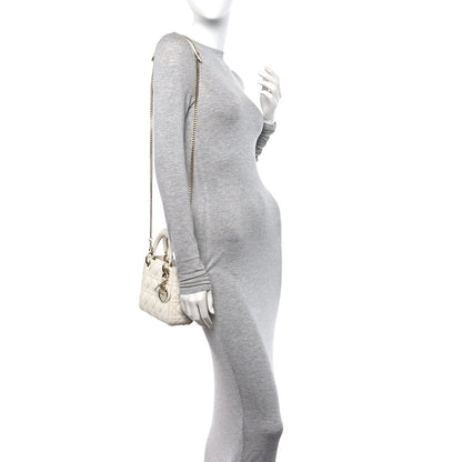 Christian Dior Lambskin Cannage Mini Lady Dior White 2 of 12