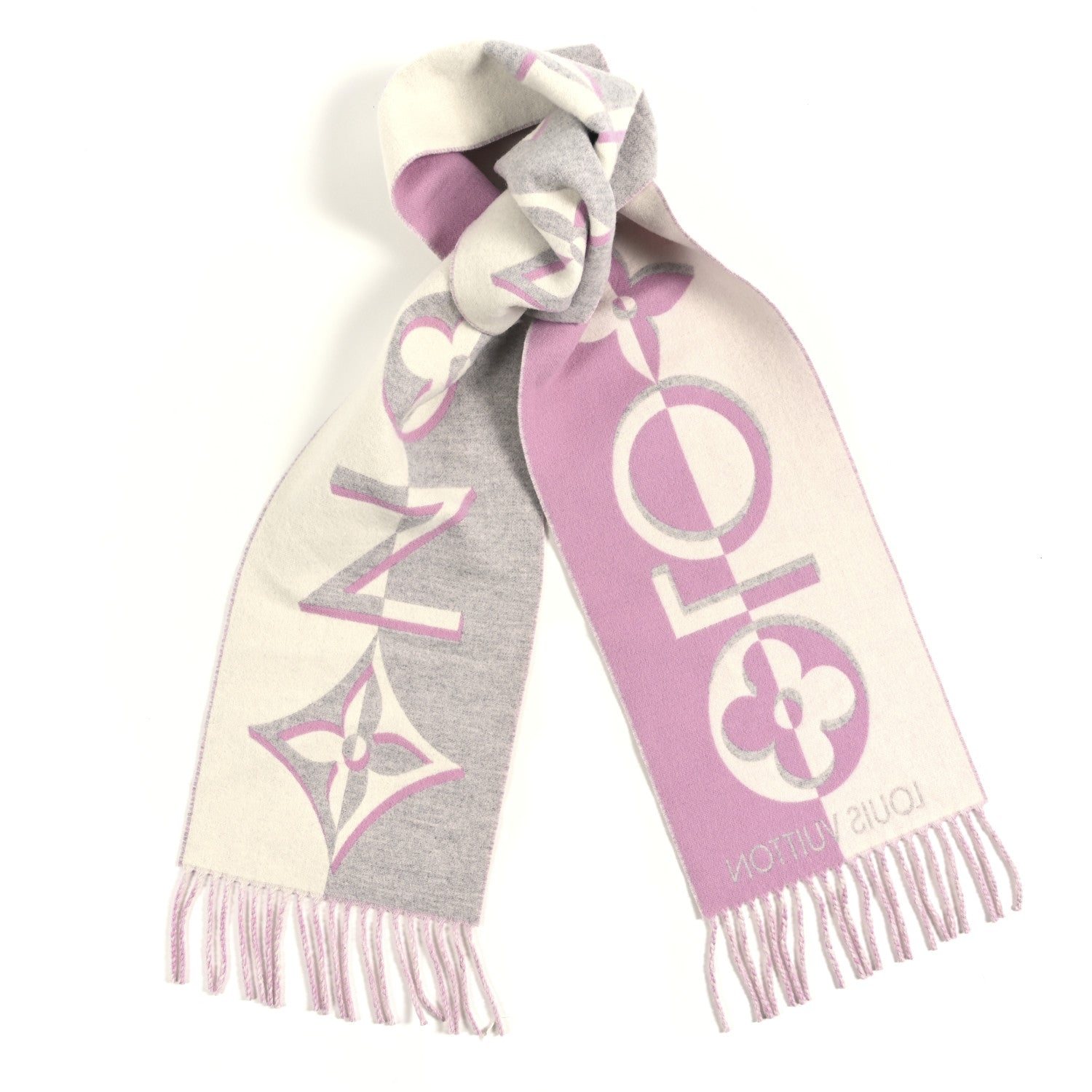 Louis Vuitton Cashmere Monogram Gradient Reykjavik Scarf Light Pink 1 of 3
