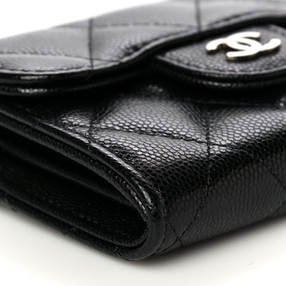 Chanel Caviar Quilted Flap Card Holder Chain Wristlet Black 10 of 12