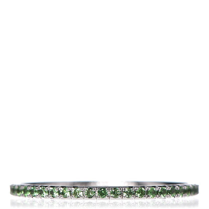 Tiffany 18K White Gold Tsavorite Metro Ring 60 9 1 of 5