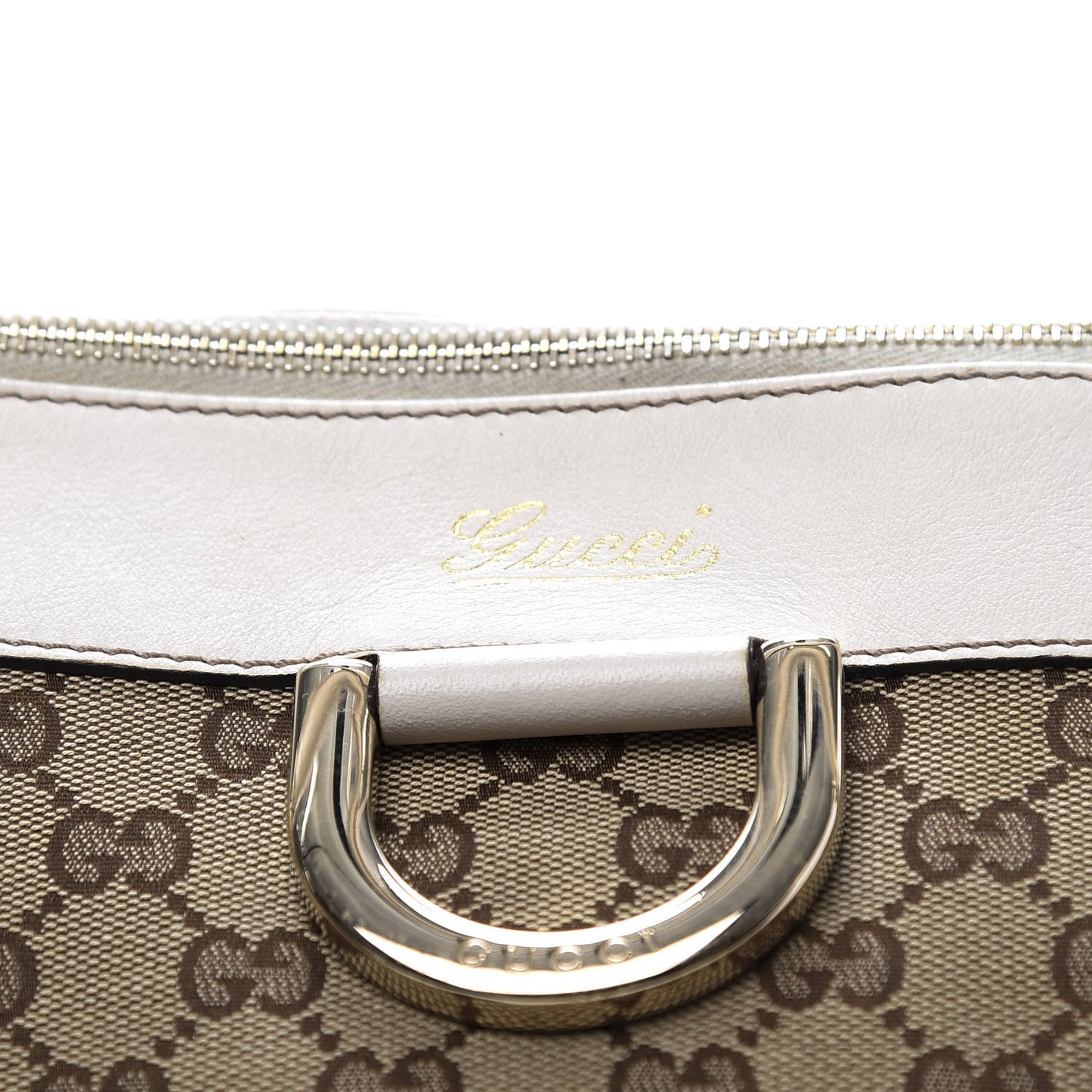 Monogram D Gold Ring Tote White