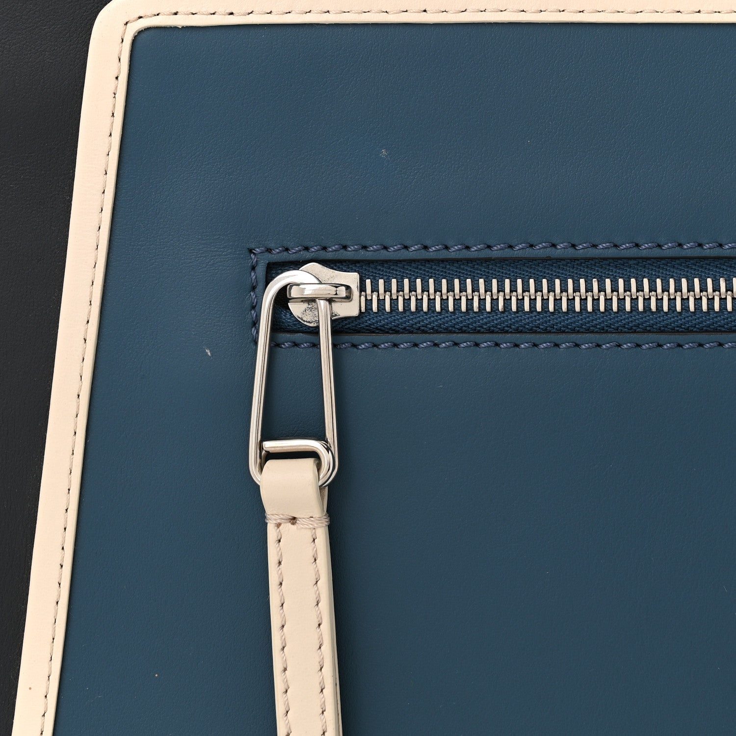 Fendi Vitello Century Opaco F is Fendi Bi-Color Regular Runaway Satchel Blue Notte Balena Multicolor 13 of 13