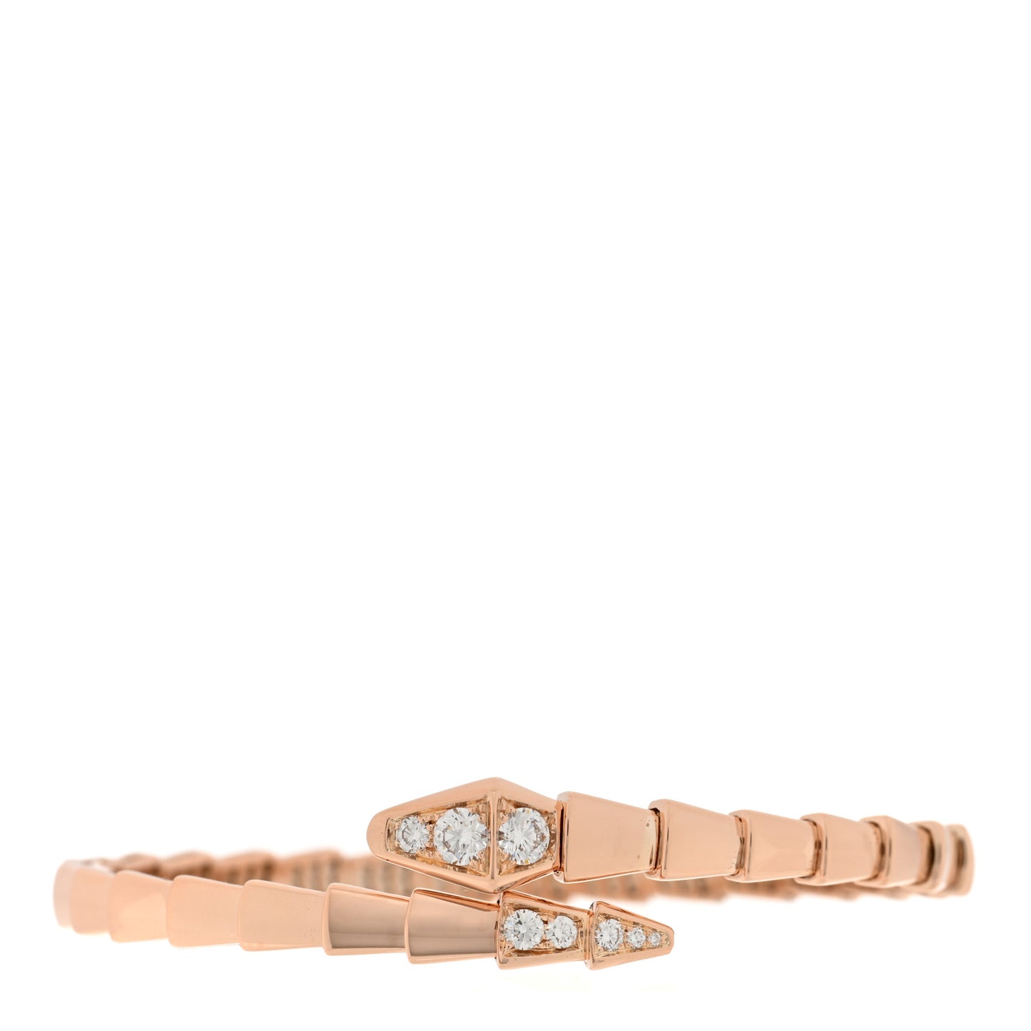 18K Rose Gold Diamond Serpenti Viper Bracelet S