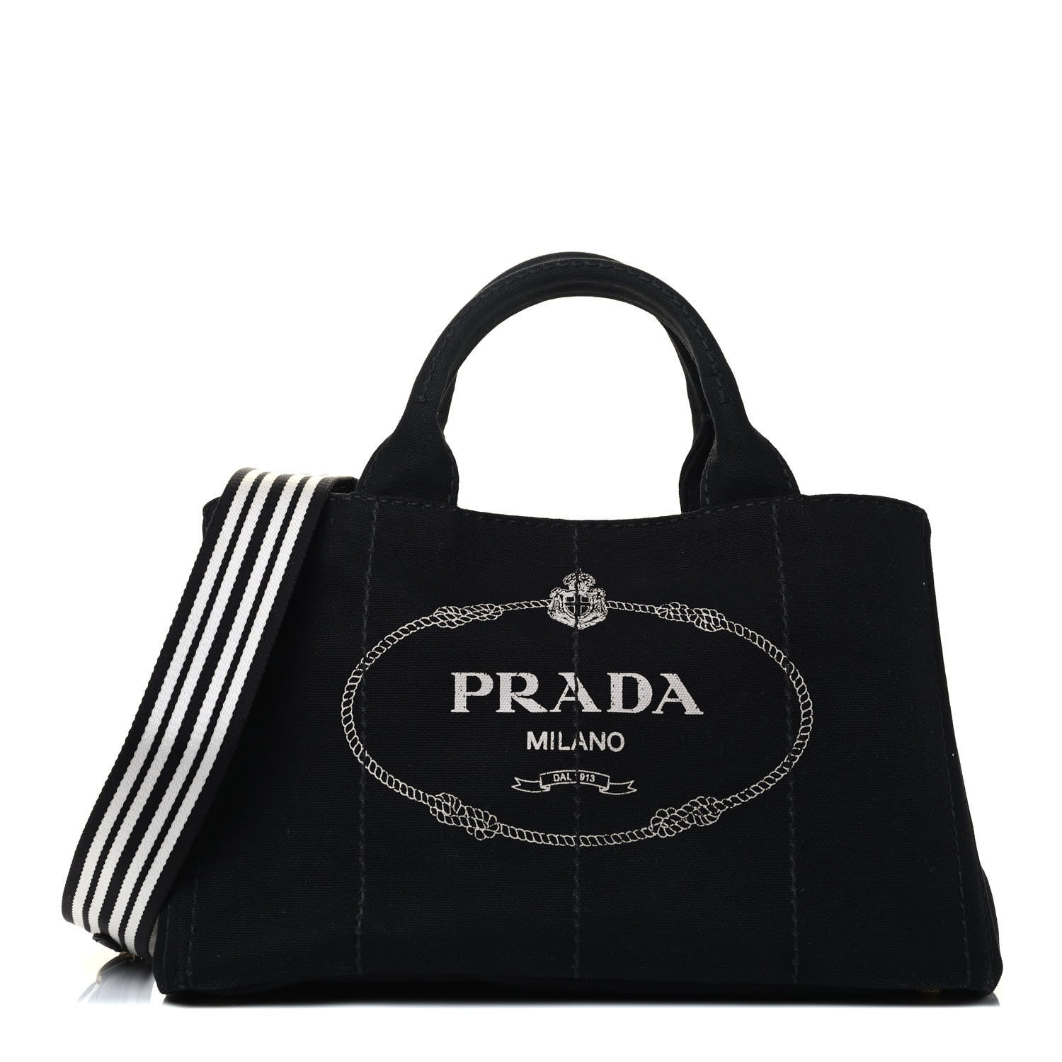 Prada Canapa Logo Tote Black Talco 1 of 4