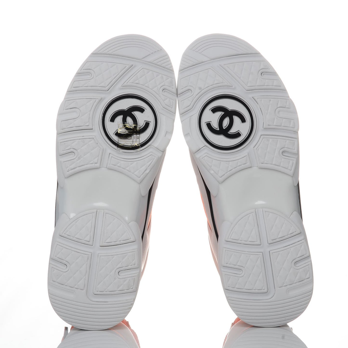 Suede Calfskin Lambskin Neoprene High Top CC Sneakers 36 White Fluo Orange