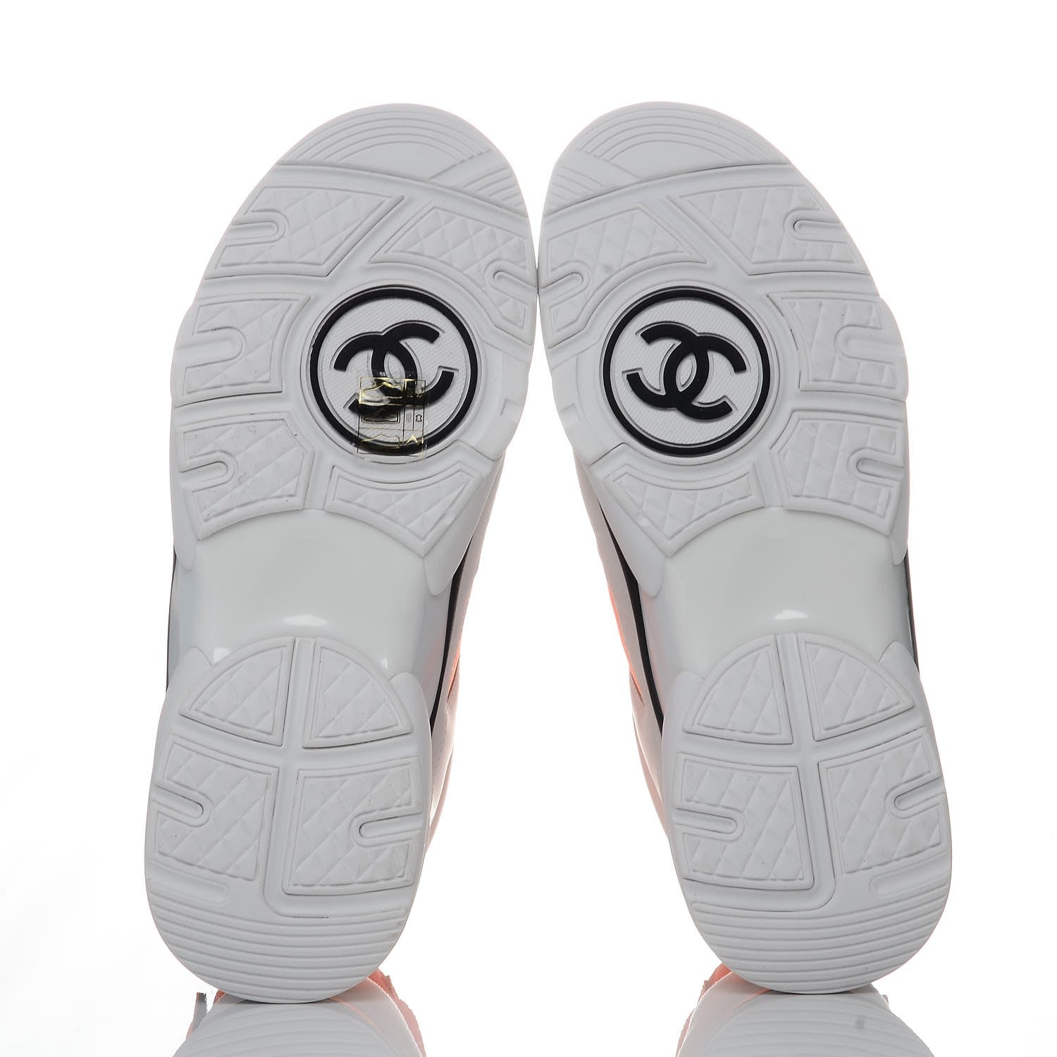 Chanel Suede Calfskin Lambskin Neoprene High Top CC Sneakers 36 White Fluo Orange 5 of 9