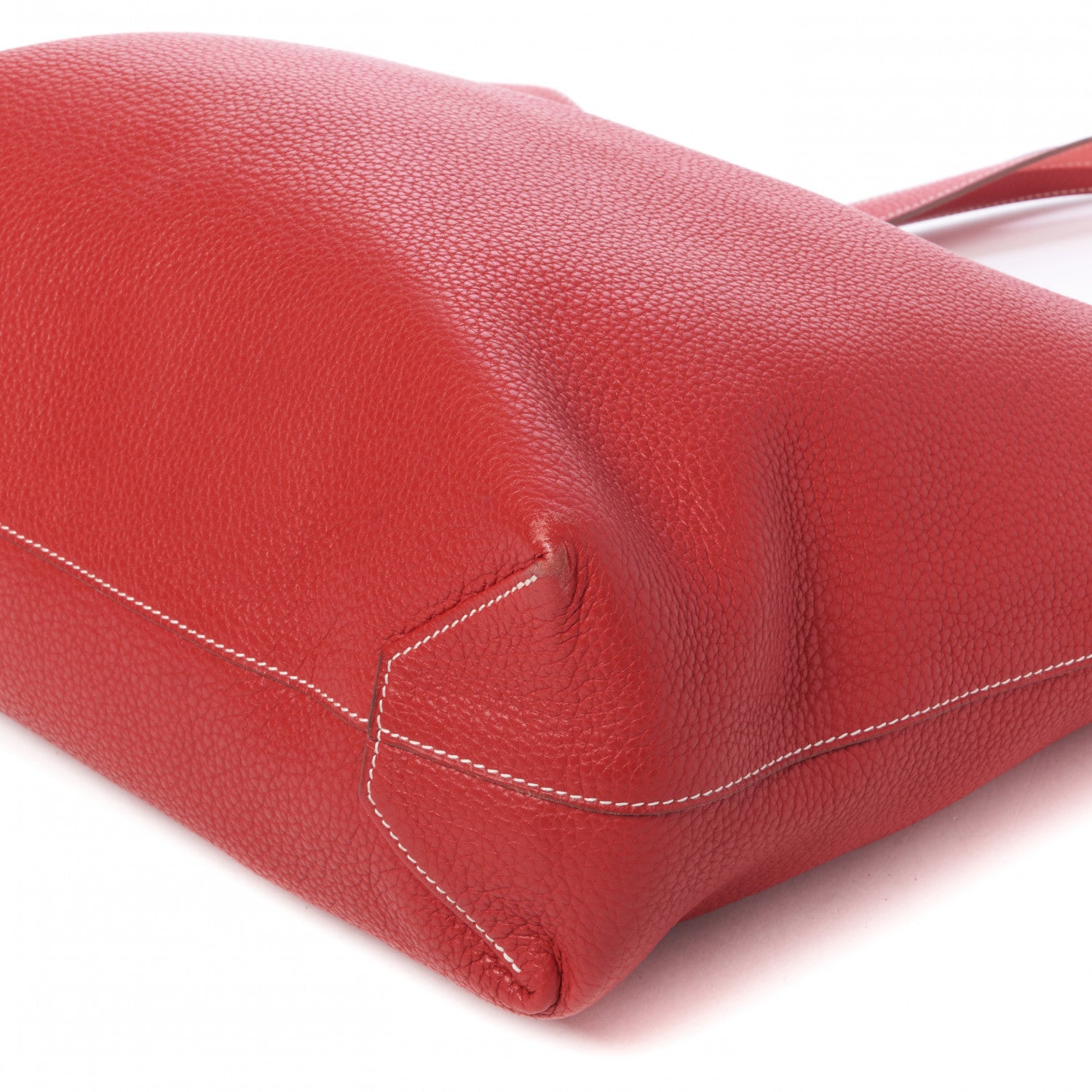 Hermes Taurillon Clemence Double Sens 45 Reversible Tote Rouge Casaque Rose Jaipur 4 of 8