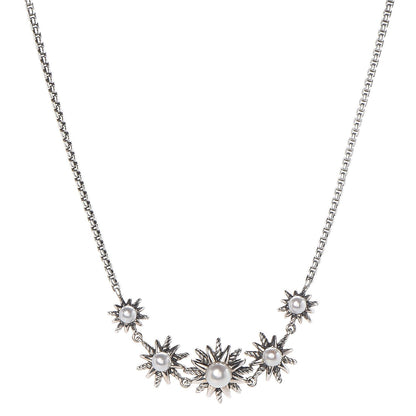 David Yurman Sterling Silver Pearl Starburst Necklace 1 of 5