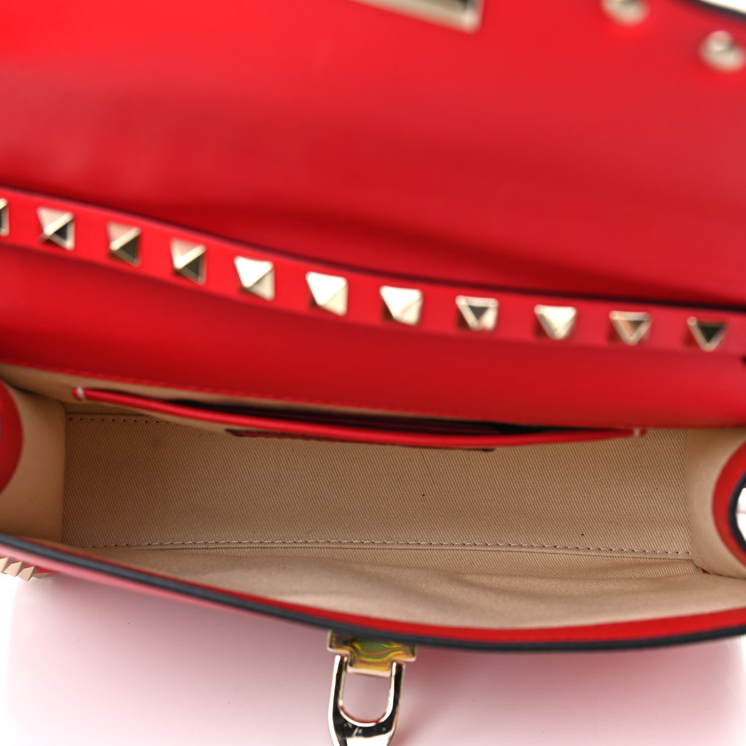 Valentino Garavani Vitello Medium Rockstud Flip Lock Crossbody Bag Rouge Pur 4 of 7