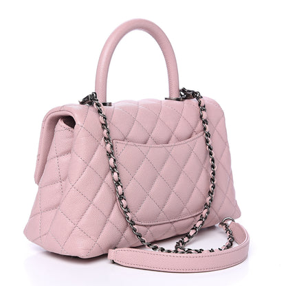 Chanel Caviar Quilted Mini Coco Handle Flap Pink 2 of 10