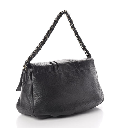 Fendi Crinkled Lambskin Mia Shoulder Flap Black 3 of 9