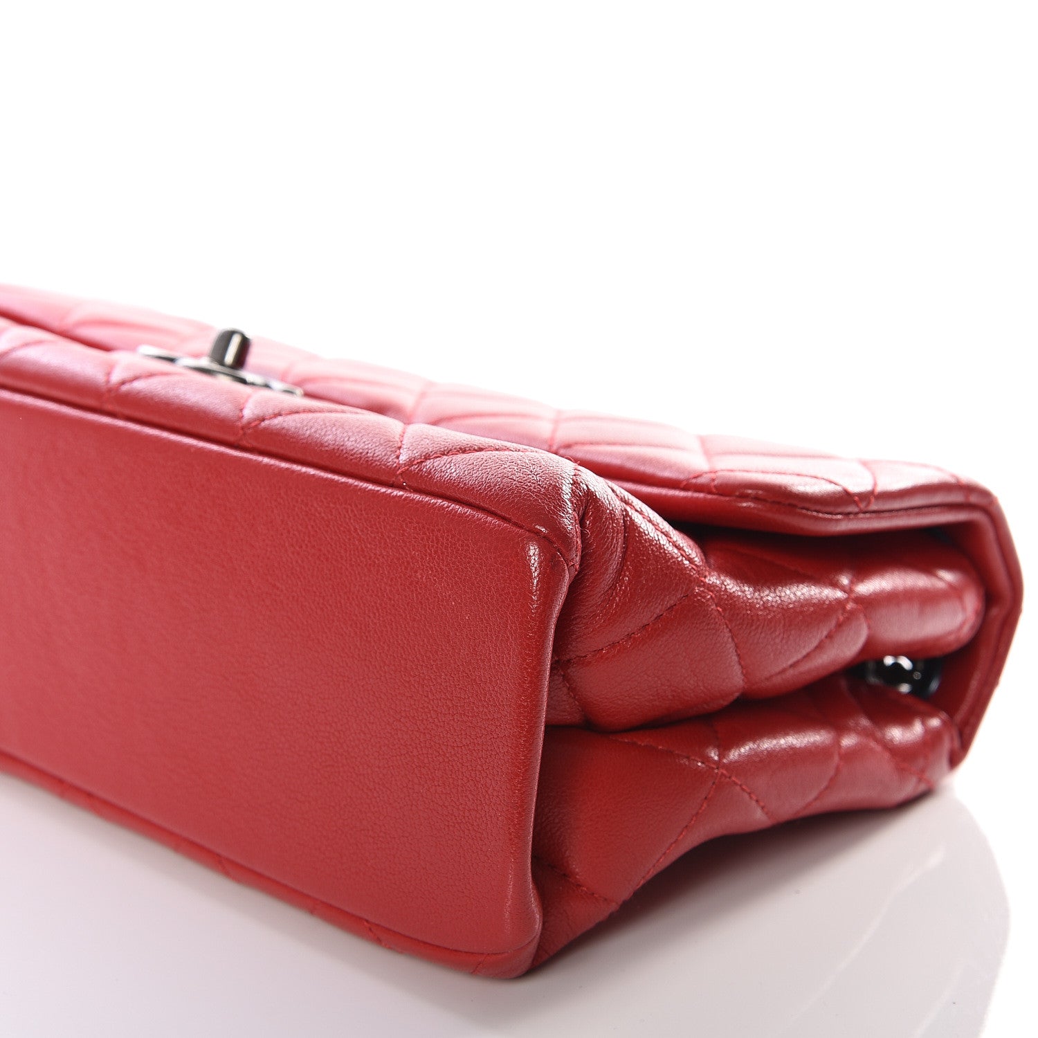 Chanel Shiny Lambskin Quilted Medium Burgundy Rocks Flap Red 5 of 9