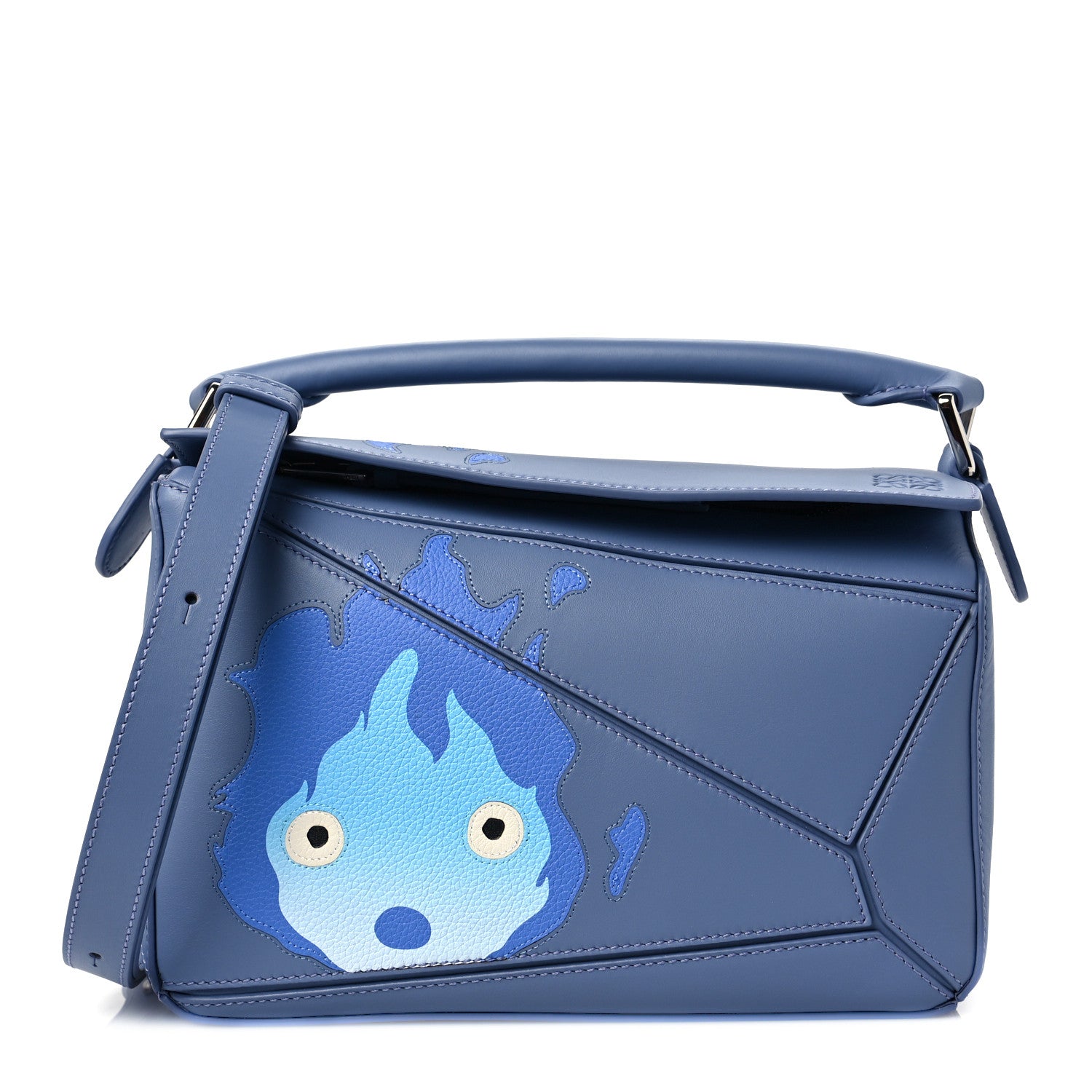 Loewe X HOWLS MOVING CASTLE Satin Calfskin Small Calcifer Puzzle Blueberry 1 of 7