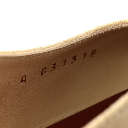 Chanel Suede Patent Cap Toe CC Slingback Pumps 38 Beige 9 of 10