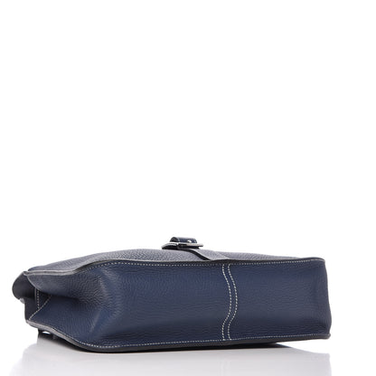 Hermes Taurillon Clemence Halzan 31 GM Bleu Saphir 4 of 10