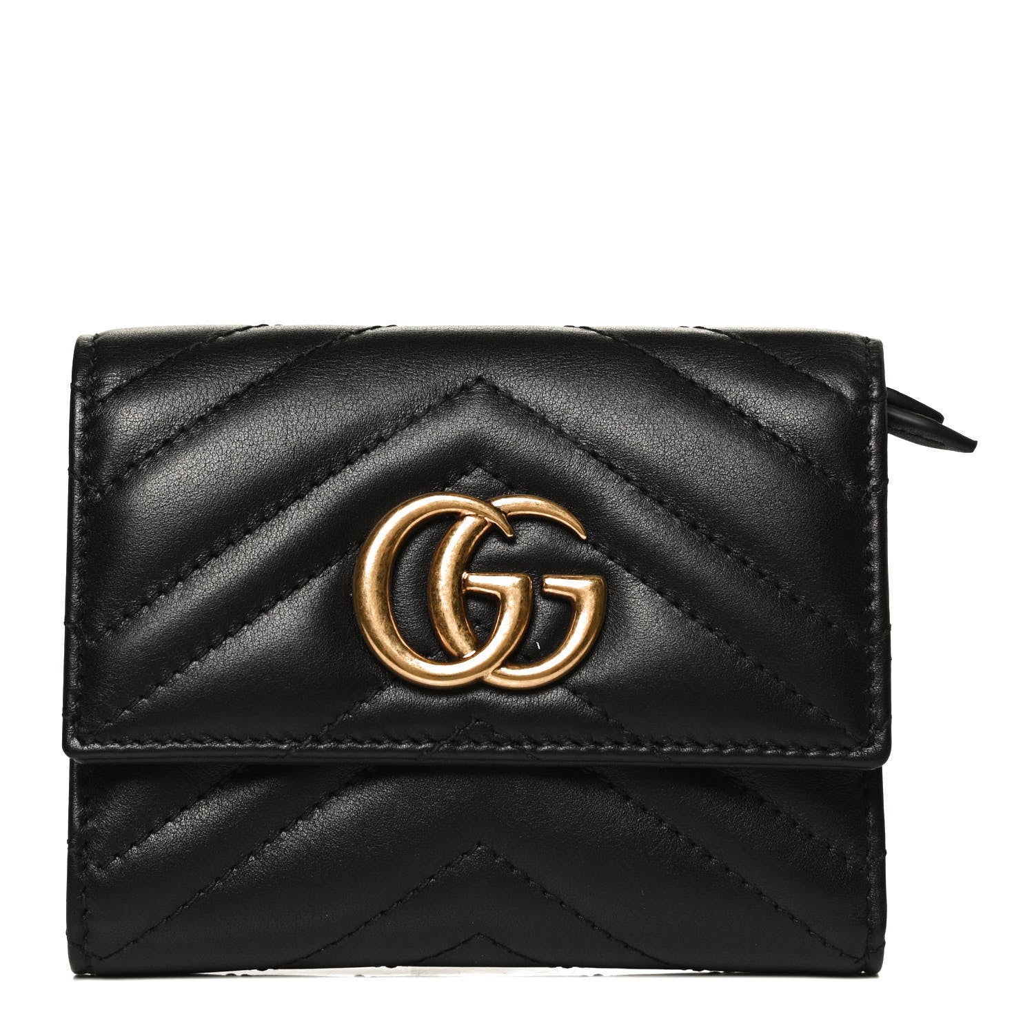 Gucci Calfskin Matelasse GG Marmont Wallet Black 1 of 10