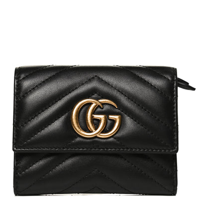 Gucci Calfskin Matelasse GG Marmont Wallet Black 1 of 10