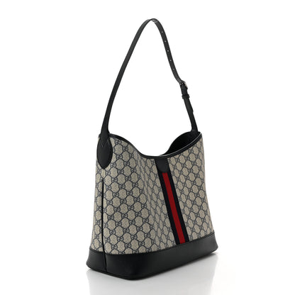 Gucci GG Supreme Monogram Web Large Ophidia Shoulder Bag Beige Navy 3 of 10