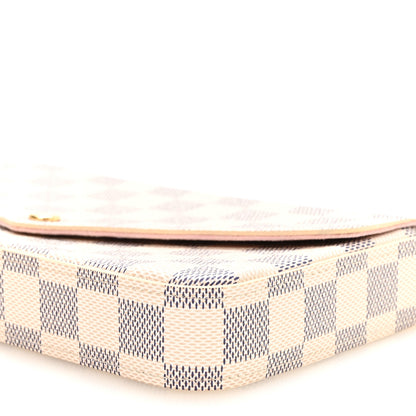 Louis Vuitton Damier Azur Pochette Felicie Chain Wallet Rose Ballerine 10 of 11