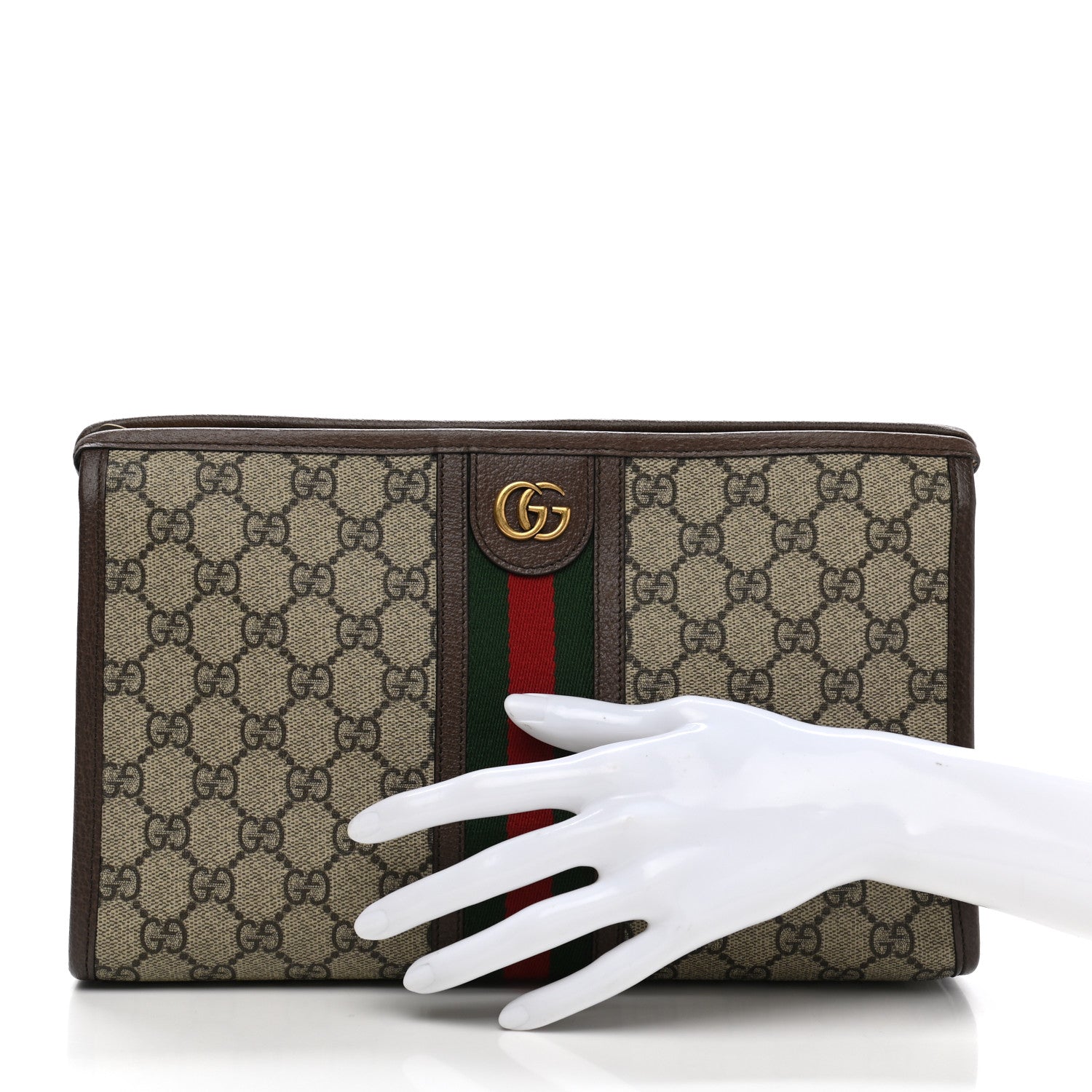 Gucci GG Supreme Monogram Web Toiletry Case Brown 2 of 8