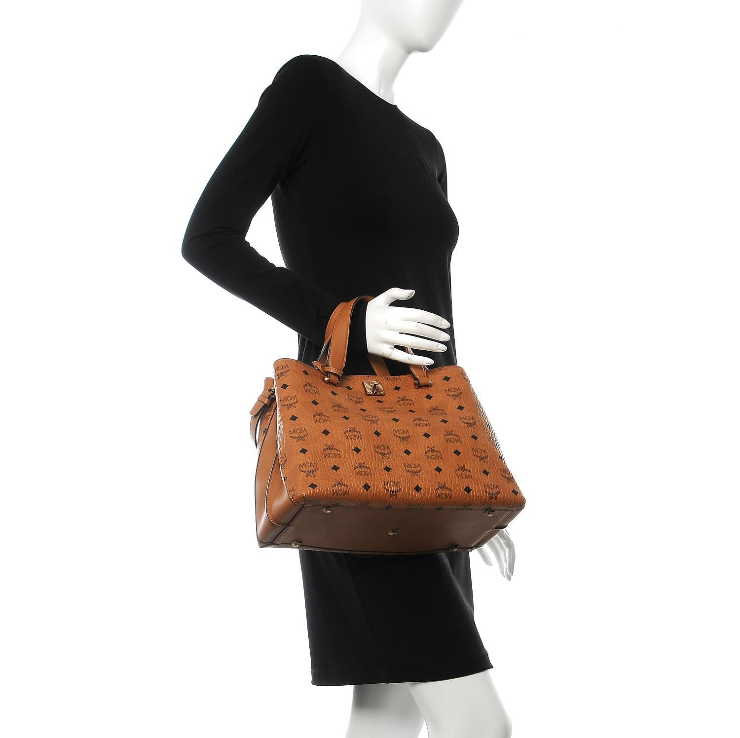MCM Visetos Large Essential Tote Cognac 2 of 9