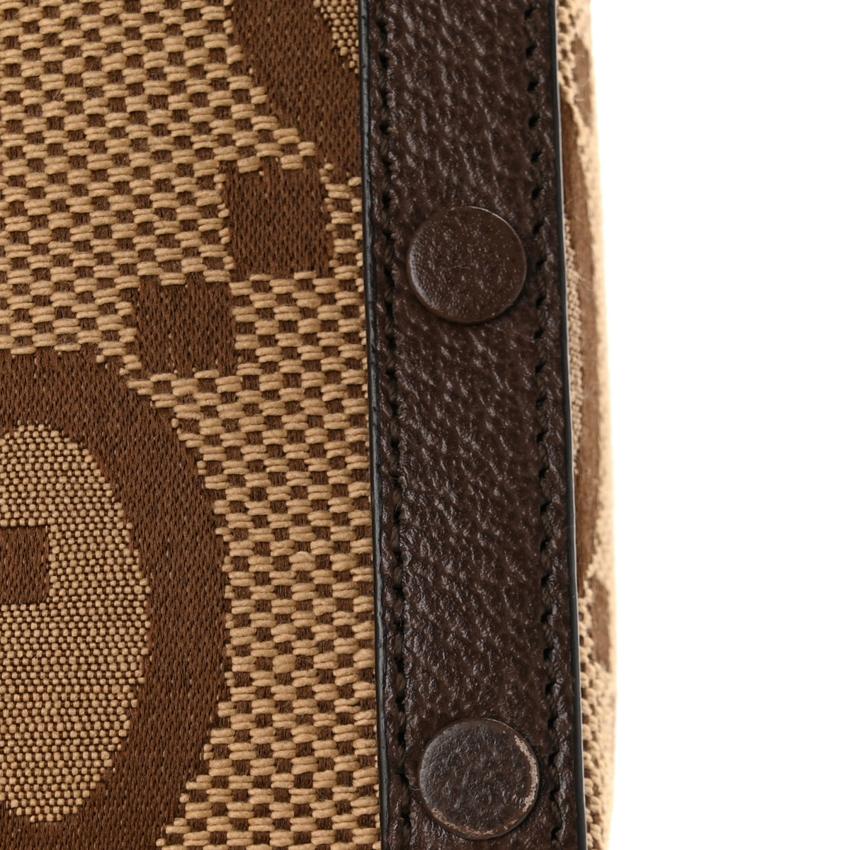 Gucci Monogram Jumbo GG Textured Dollar Calfskin Mini Horsebit 1955 Crossbody Bag Camel Ebony New Acero 10 of 11