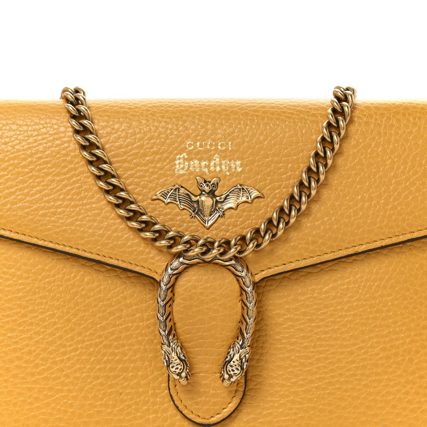 Calfskin Garden Dionysus Chain Wallet Yellow