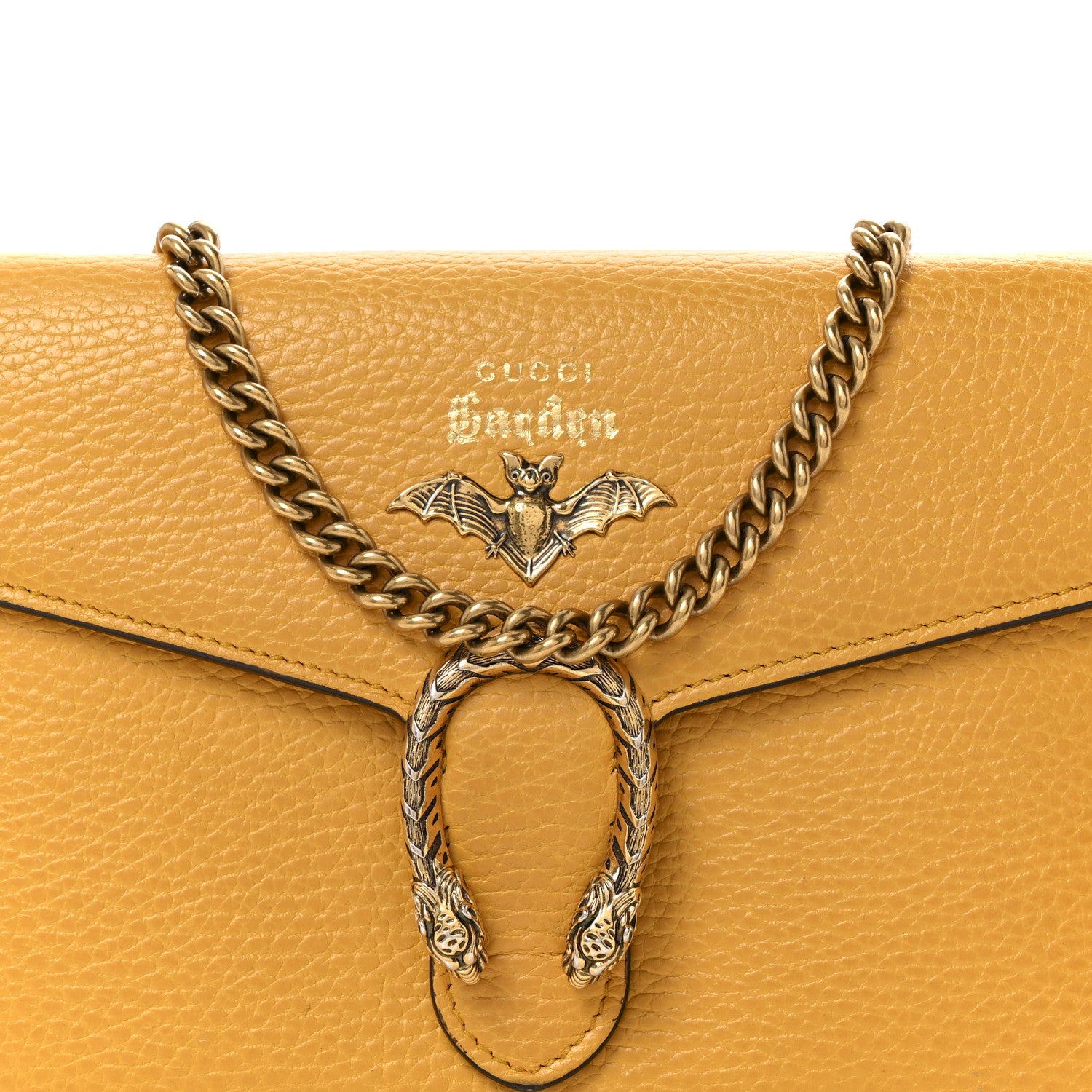 Gucci Calfskin Garden Dionysus Chain Wallet Yellow 8 of 14