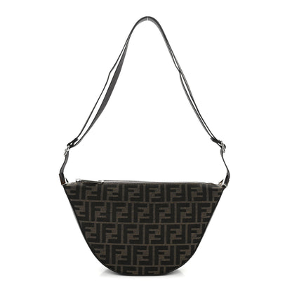Fendi Fabric Jacquard FF Melon Bag Tobacco Black 1 of 10