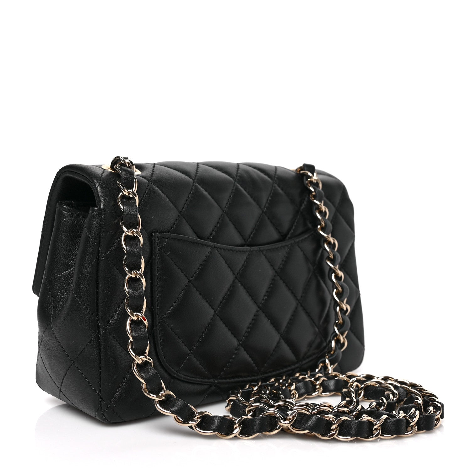 Chanel Lambskin Quilted Mini Rectangular Flap Black 3 of 9