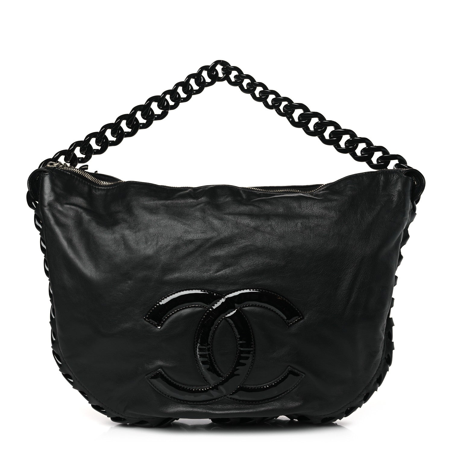 Chanel Calfskin Modern Chain Rhodoid Hobo Black 1 of 10