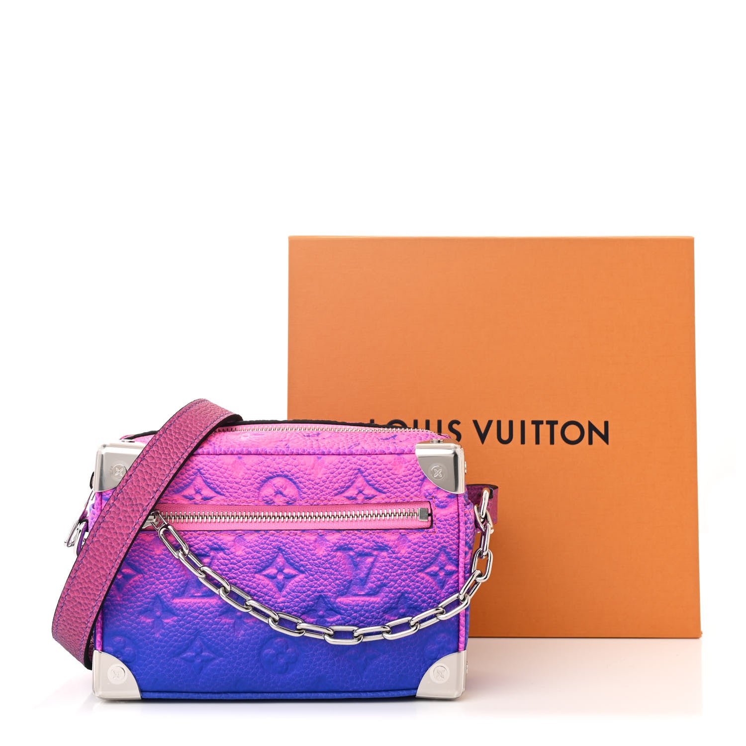 Louis Vuitton Taurillon Illusion Mini Soft Trunk Bleu Rose 10 of 10