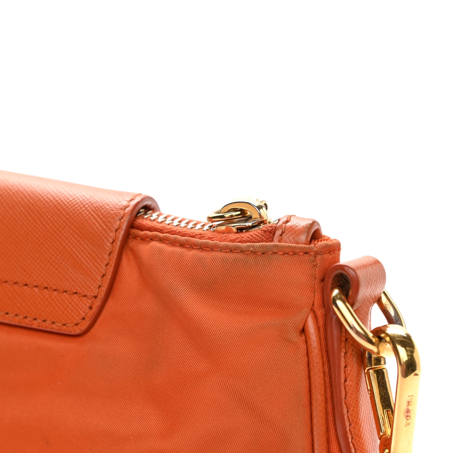 Tessuto Nylon Saffiano Tote Papaya