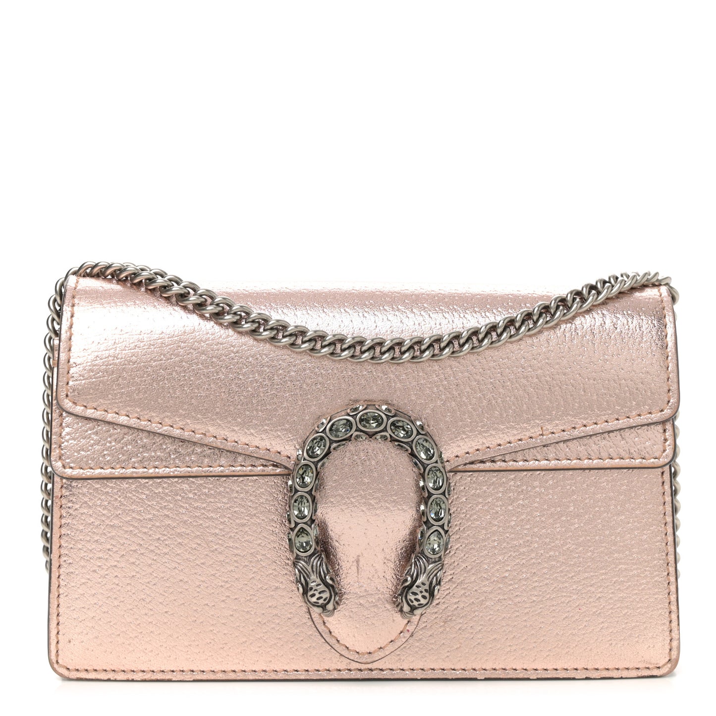Metallic Calfskin Super Mini Dionysus Shoulder Bag Rose Gold