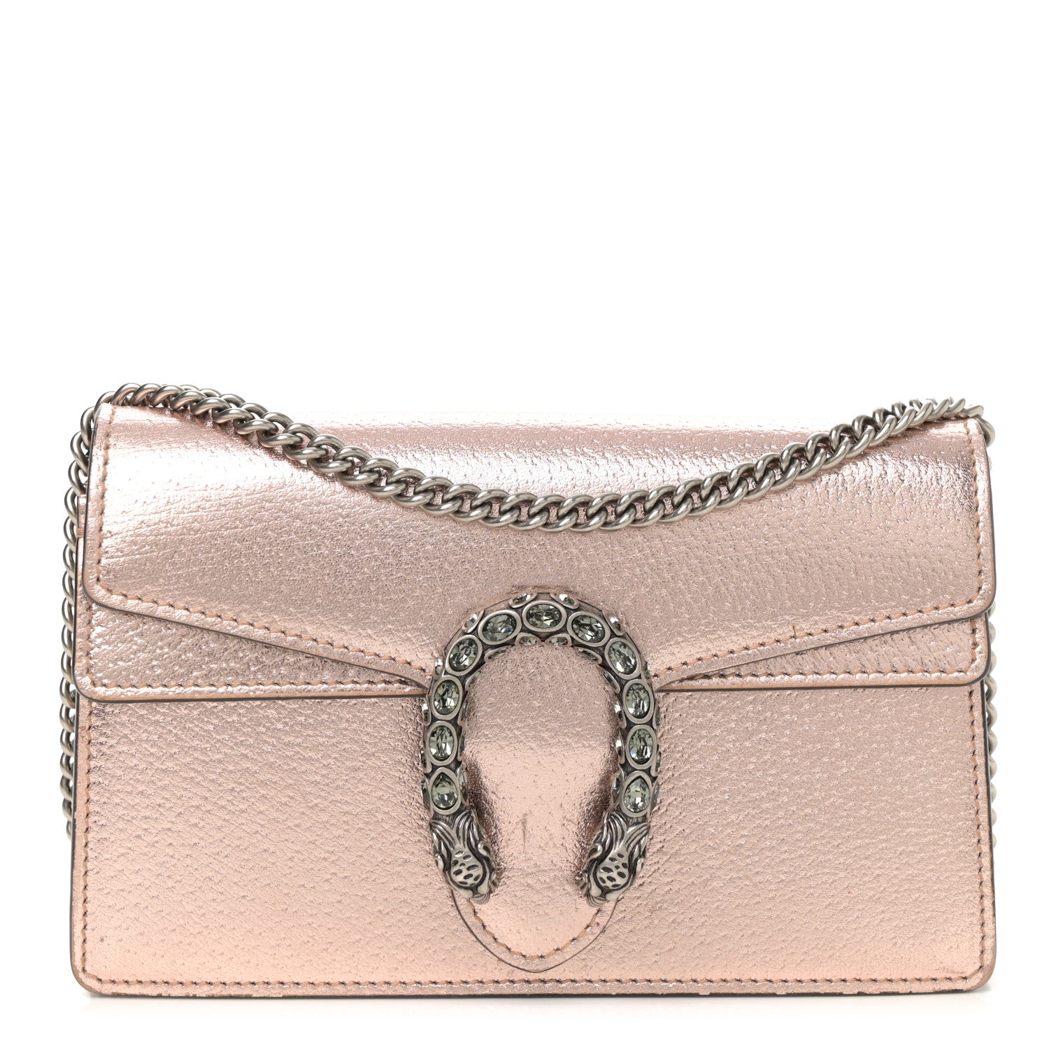 Gucci Metallic Calfskin Super Mini Dionysus Shoulder Bag Rose Gold 1 of 11