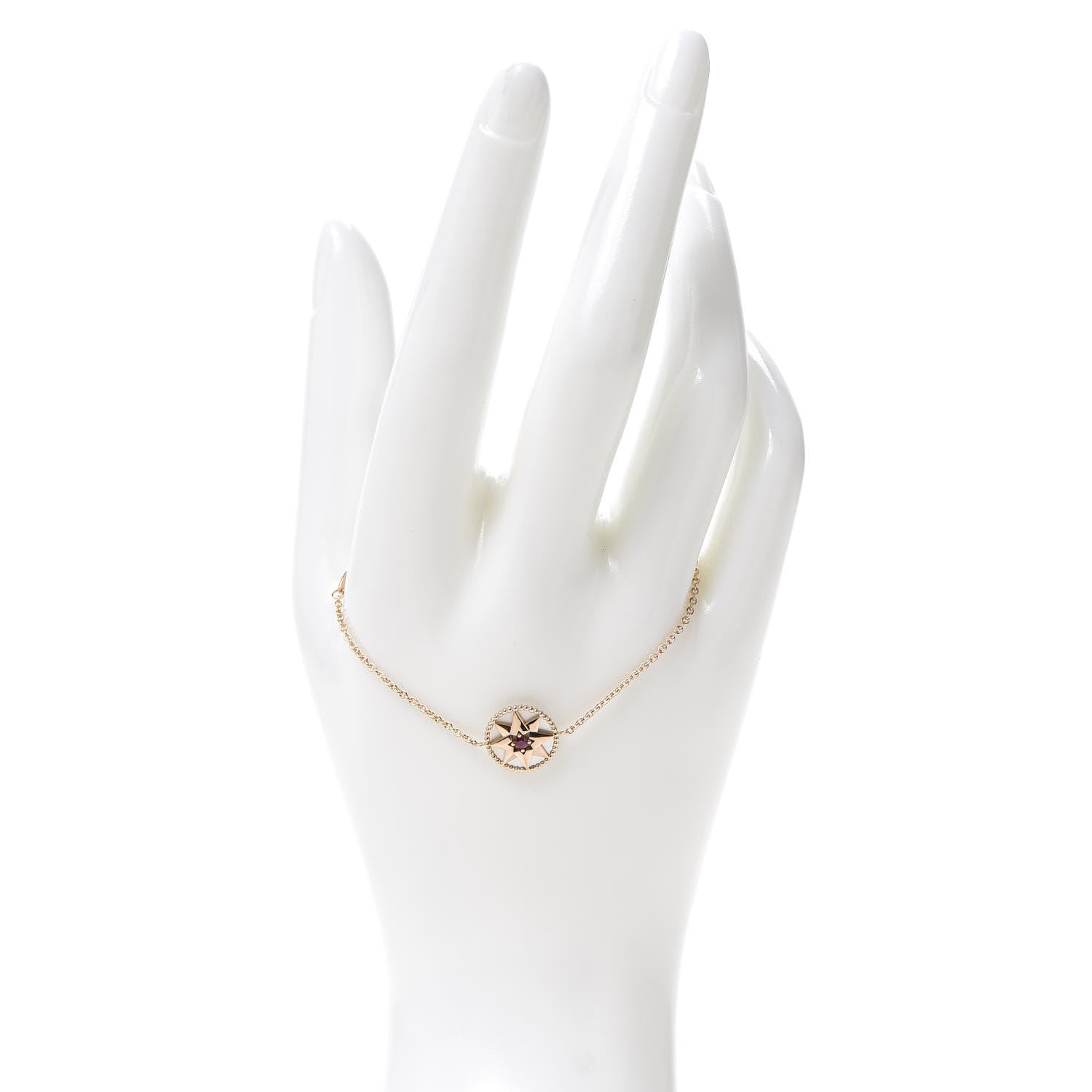 Christian Dior 18K Rose Gold Ruby Mother of Pearl Rose Des Vents Bracelet 2 of 6