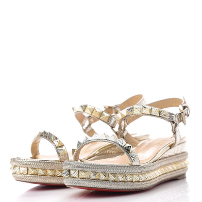 Christian Louboutin Calfskin Cubiste Pyraclou 60 Platform Sandals 36 Platine 3 of 8