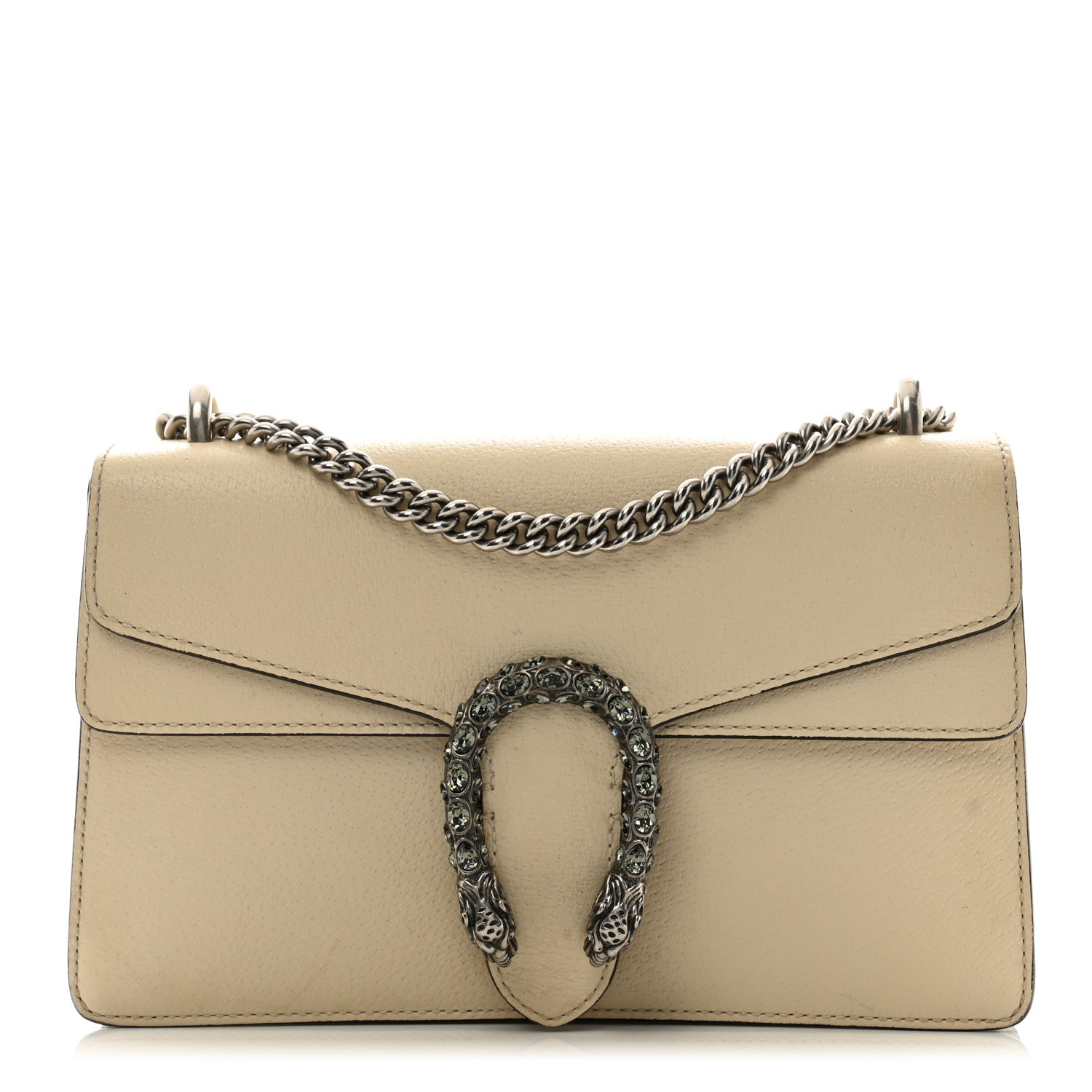 Gucci Textured Calfskin Crystal Small Dionysus Shoulder Bag Mystic White 1 of 14