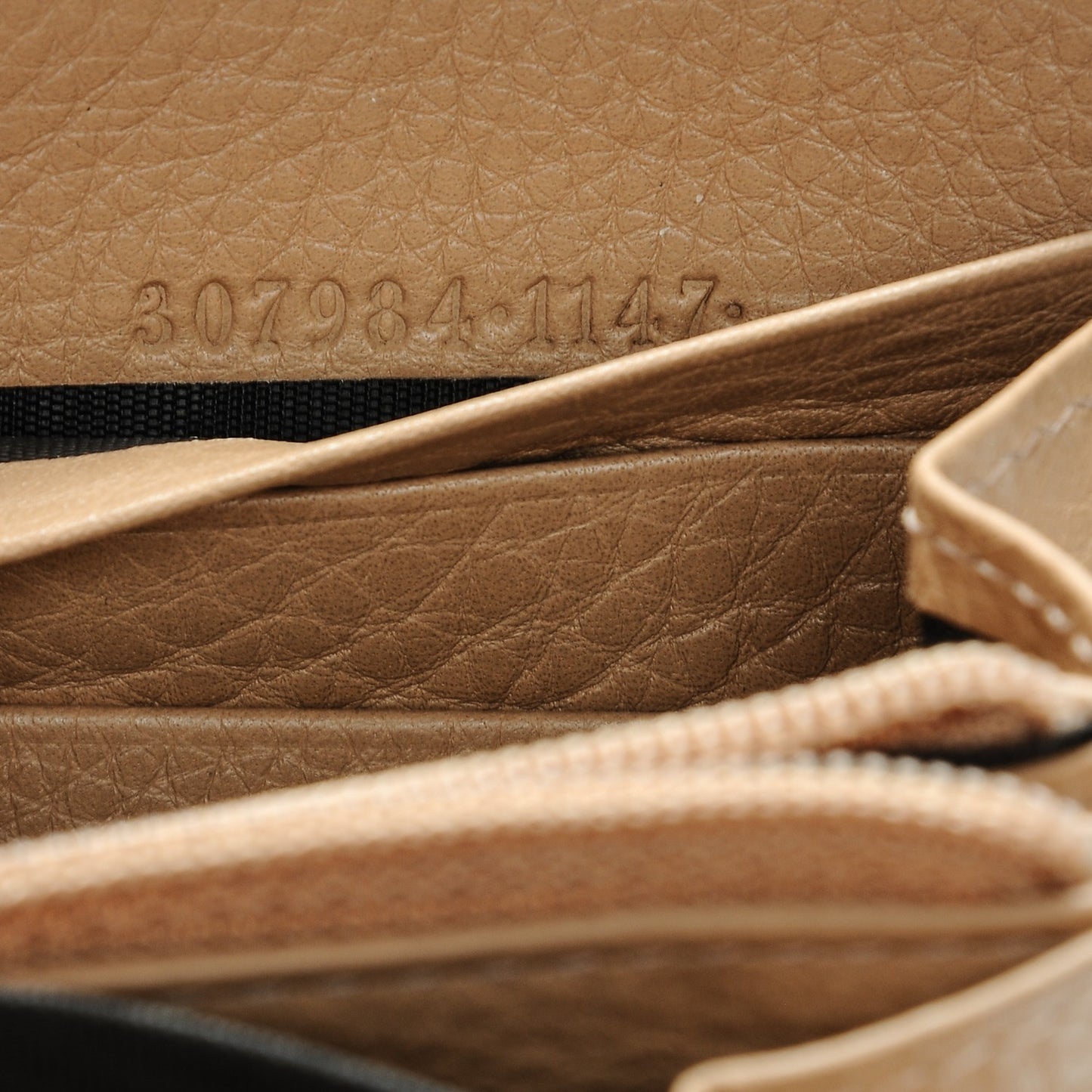 Cellarius Calfskin Bamboo Tassel Zip Around Wallet Camelia