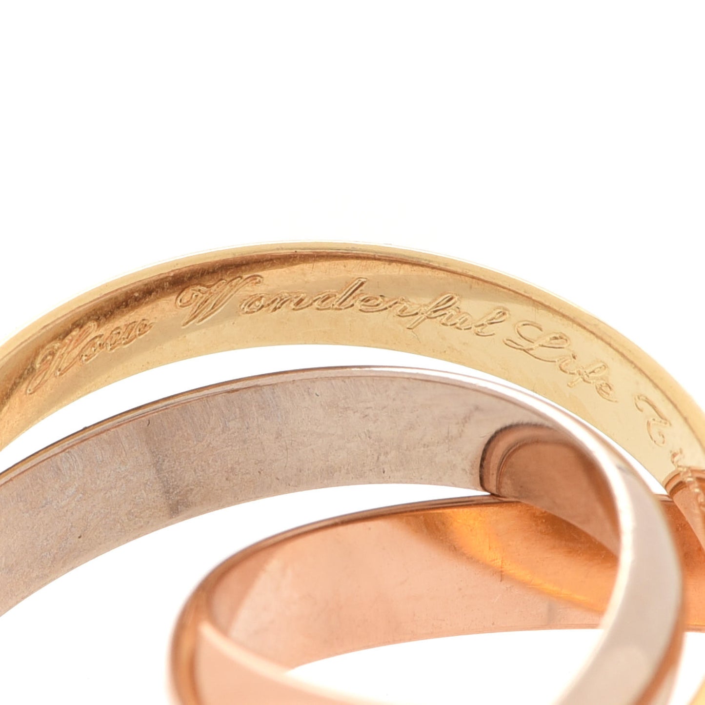 18K Pink Yellow White Gold Small Trinity Ring 56 7.5