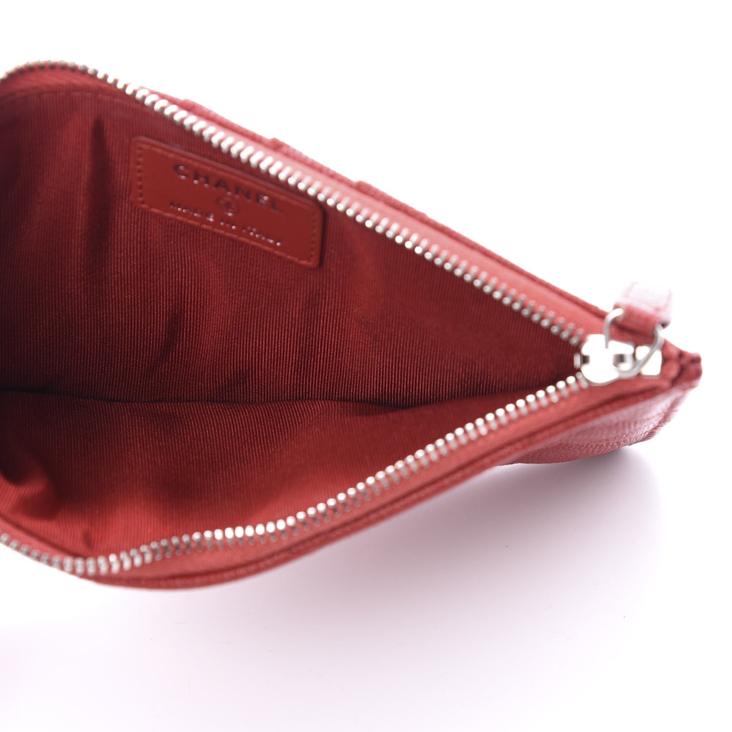 Chanel Caviar Quilted Classic Flat Wallet Pouch Red 4 of 7