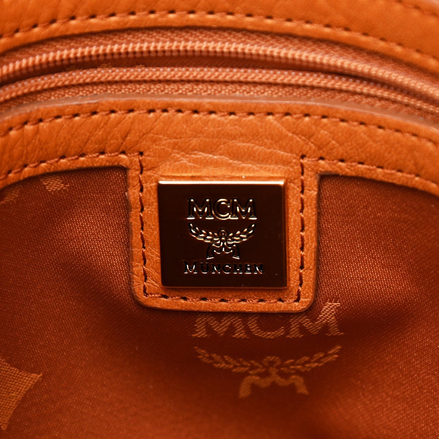 MCM Visetos Shoulder Bag Cognac 6 of 13