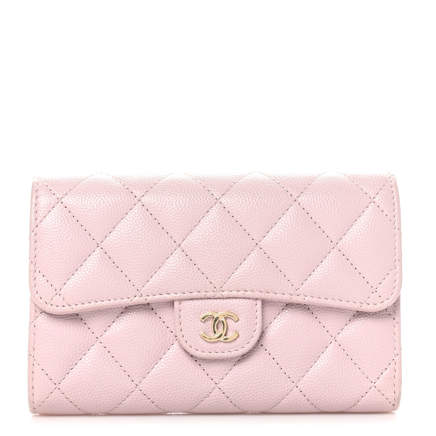 Chanel Caviar Quilted Medium Flap Wallet Light Pink 1 of 10