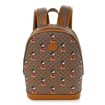 Gucci X DISNEY Mini Vintage GG Supreme Monogram Mickey Mouse Small Dome Backpack Beige Vintage Sun Oil 1 of 8