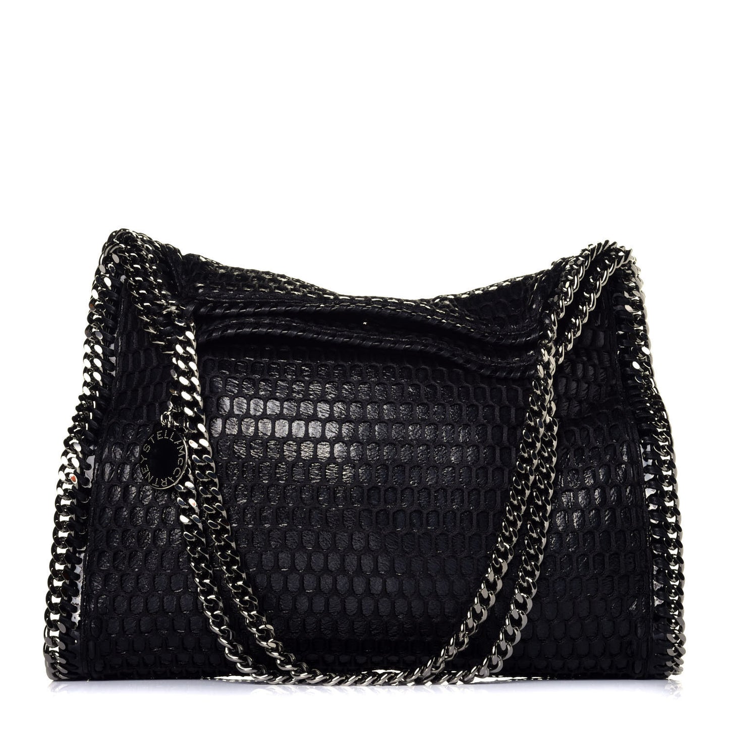 Patent Net Small Falabella Tote Black