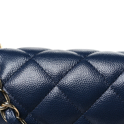Chanel Caviar Quilted Jumbo Double Flap Navy Blue 13 of 14