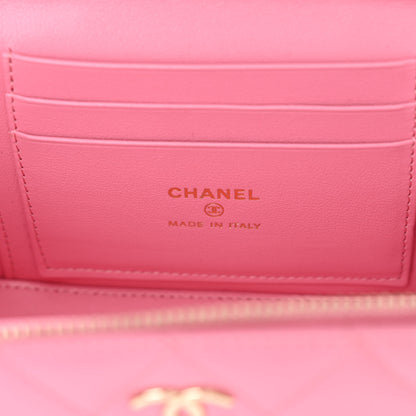 Chanel Lambskin Quilted Small Top Handle Vanity Case With Chain Pink 6 of 11