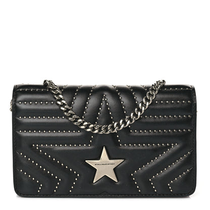 Stella McCartney Alter Nappa Studded Star Small Flap Shoulder Bag Black 1 of 7