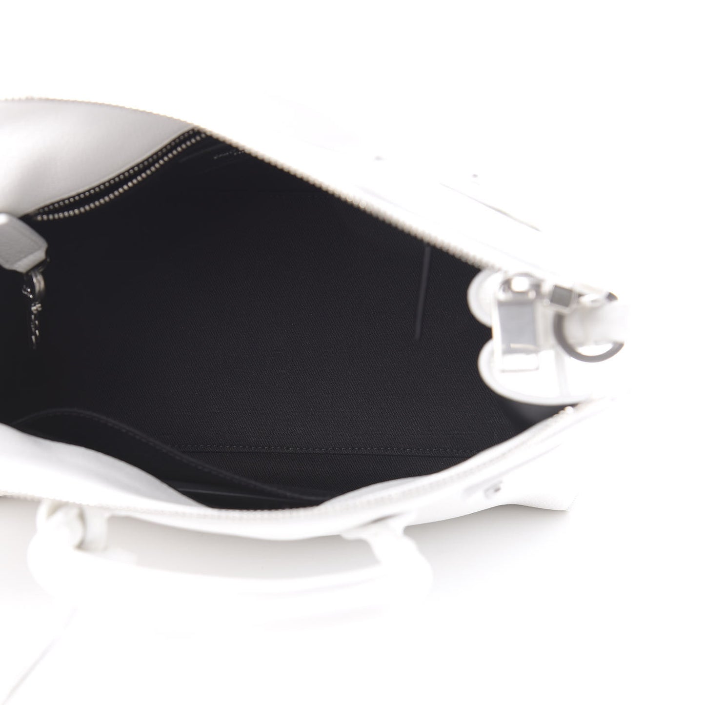 Grained Calfskin Baby Supple Sac De Jour White